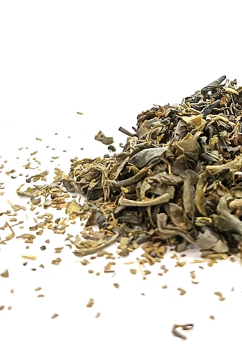 Thé vert & Tulsi 45g - 
Ingrédients: Thé vert Chun Mee et tulsi
Thé vert Chun Mee associé à la saveur camphrée du basilic sacré.