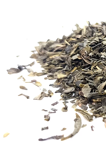 Thé vert Chun Mee 45g - Thé vert de Chine connu pour sa clarté et son goût plus acidulé que la plupart des thés verts.
   