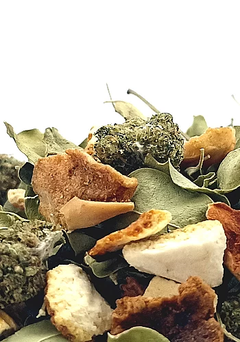 La Fruity 100g - Ingrédients: Moringa, pomme, réglisse, chanvre, orange et citron
La Fruity, est une infusion préparée à partir 